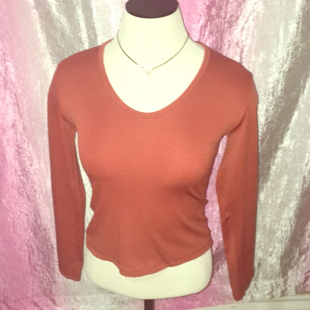 Orange long sleeve crop top